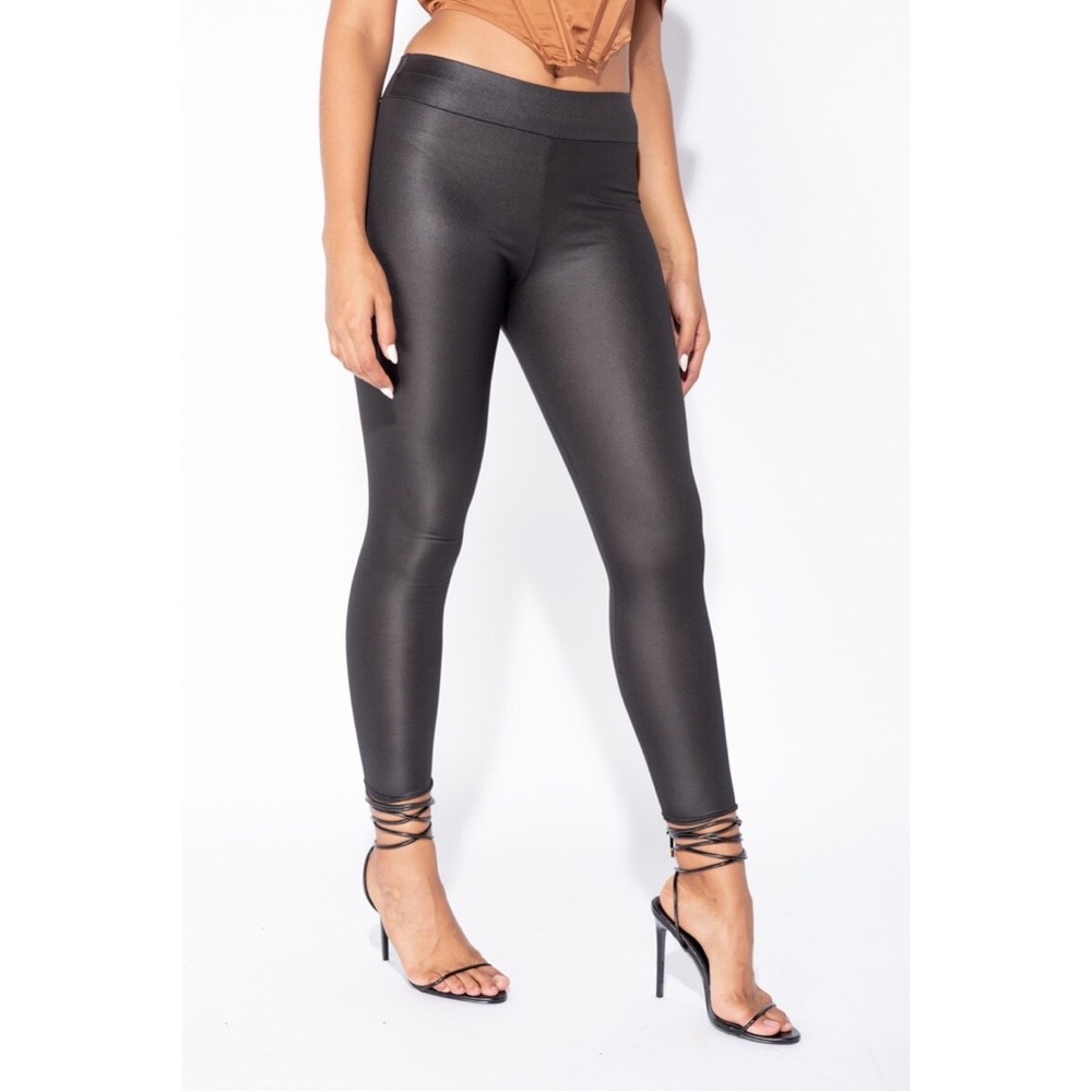 5⭐ Fav After Midnight Black Vegan Leather Leggings - Picture 5 of 11